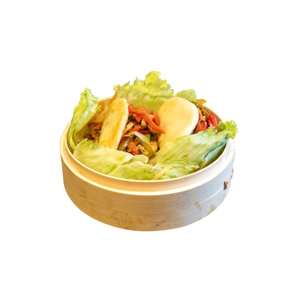 Stuffed Uyghur-style Bao buns with spiced meat and vegetables inside